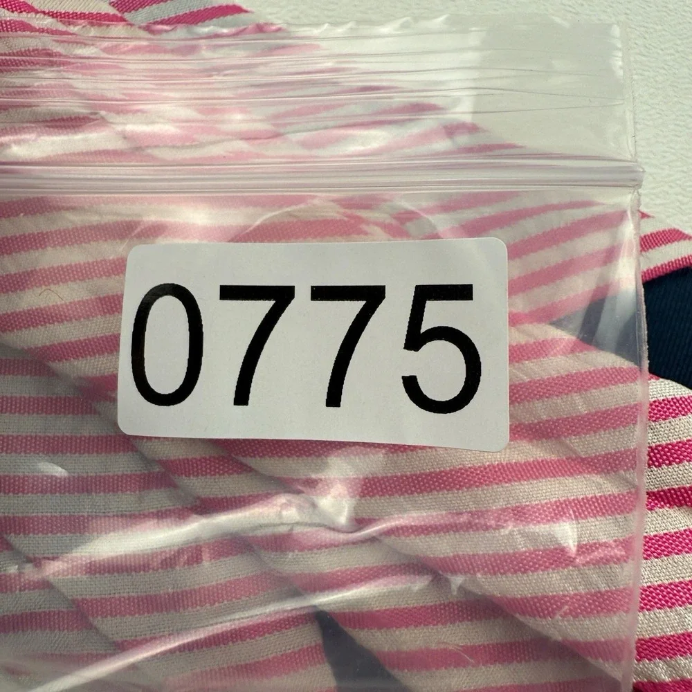 Polo Ralph Lauren Pink White Stripe Silk Seersucker Tie Handmade Italy‎